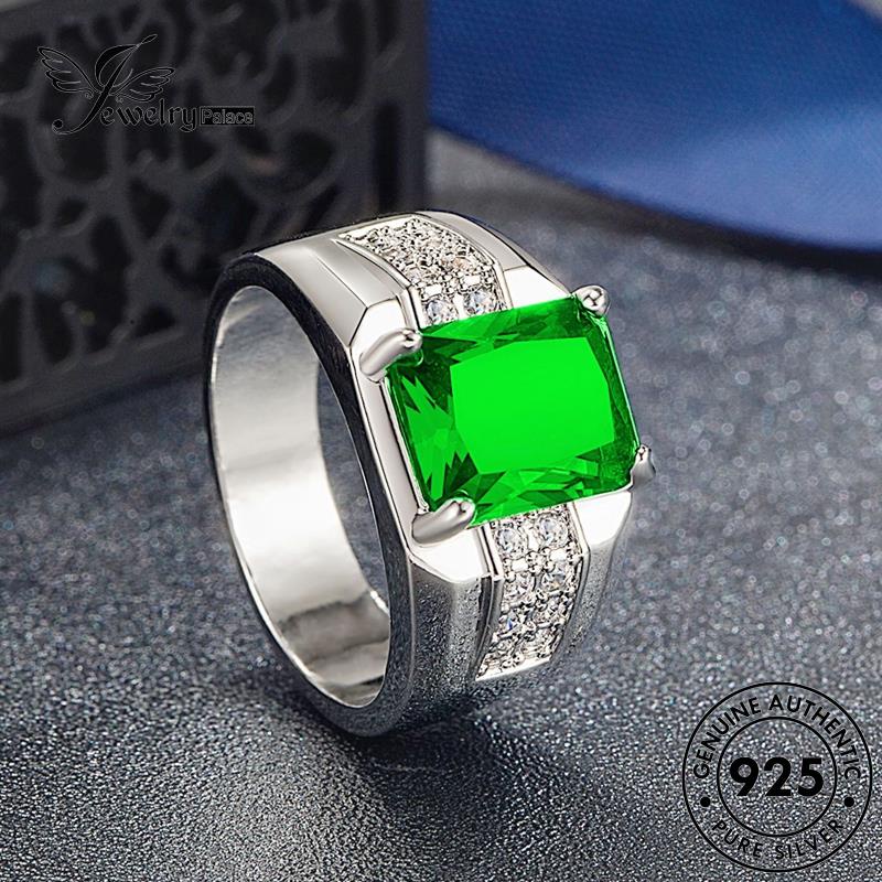 Jewelrypalace Jewelry Cincin Perak Zamrud Asli Simple925 Safir Pria M076