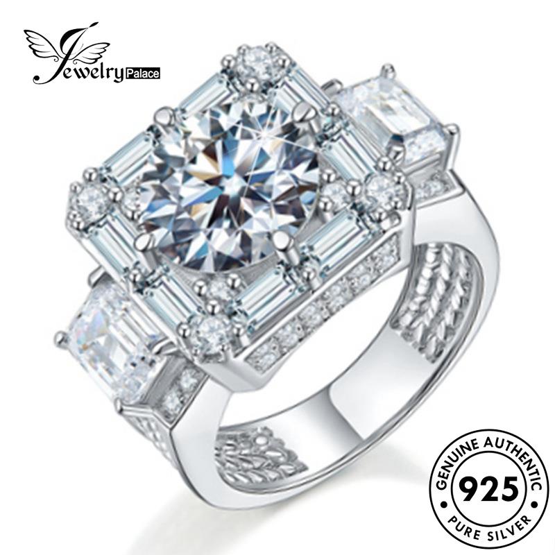 Jewelrypalace Asli Moissanite Wanita925 Cincin Berlian Perak Mendominasi R12