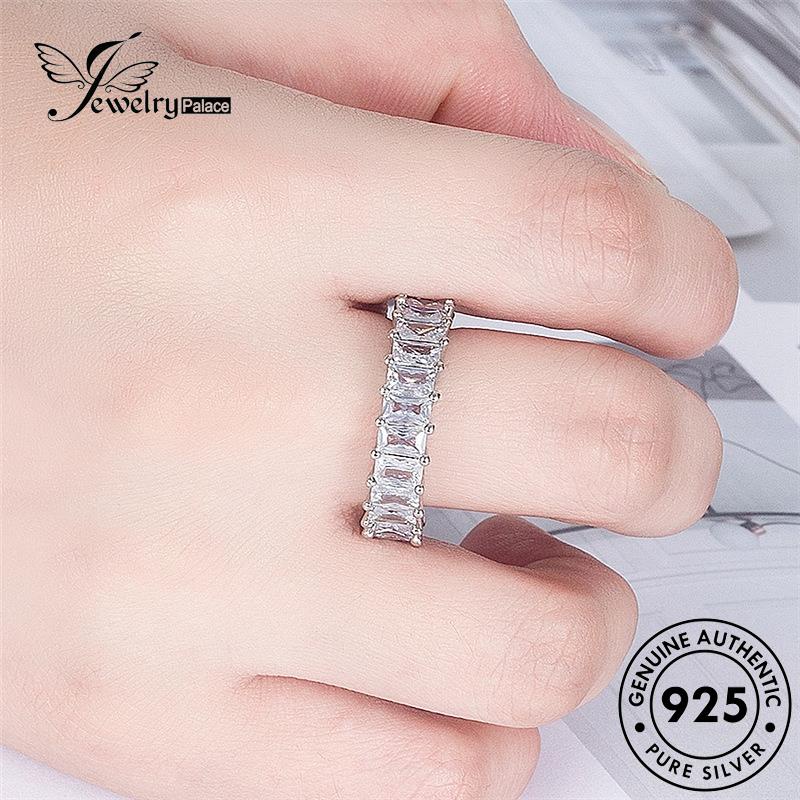 Jewelrypalace Kreatif925 Berlian Asli Wanita Square Rings Perak Moissanite R199