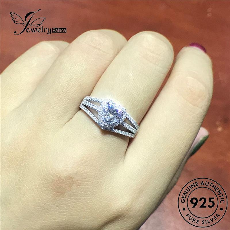 Tempat Perhiasan Wanita Simple Love Moissanite925 Perak Cincin Berlian Asli R180