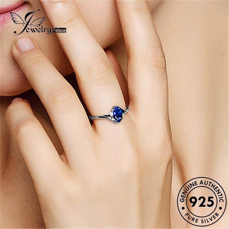 Perhiasantempat Perhiasan Simple Asli925Cincin Wanita Mata Emerald Horse Silver R331