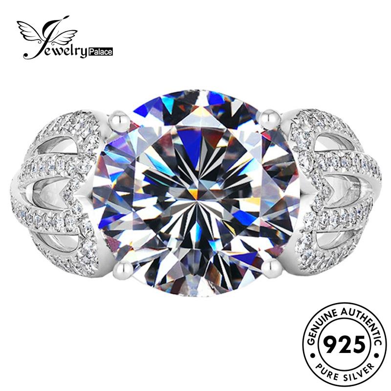 Jewelrypalace Cincin Perak Emas925 Mewah Moissanite Berlian Asli Wanita R436