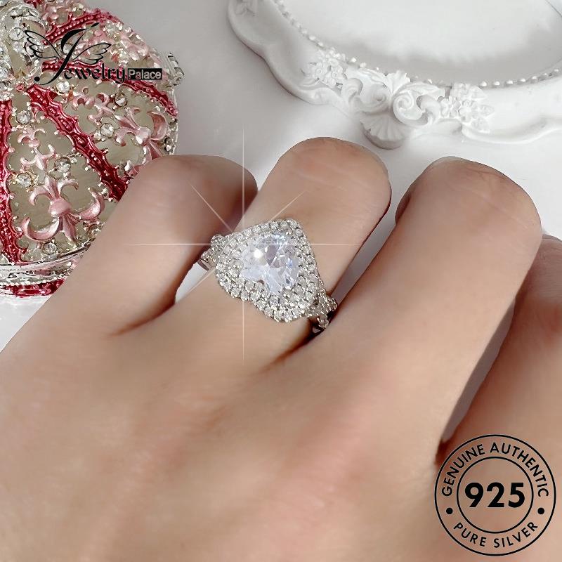 Jewelrypalace Mewah Berlian925 Moissanite Cincin Wanita Perak Love Asli R546