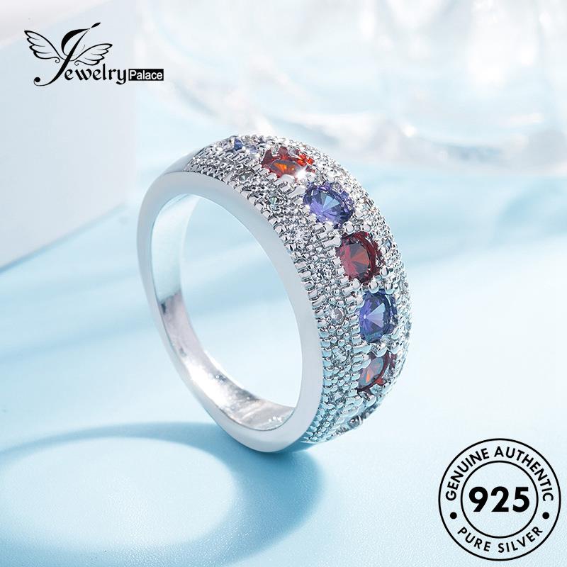 Jewelrypalace Asli925 Cincin Wanita Perak Creative Bohemian Ruby R737