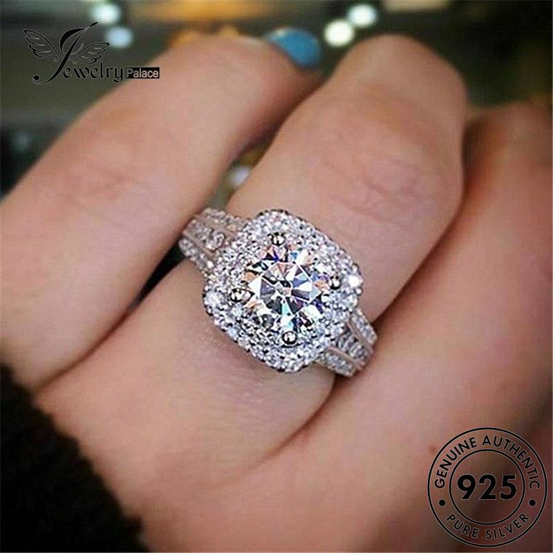 Jewelrypalace925 Perak Asli Berlian Kepribadian Wanita Rings Moissanite R791