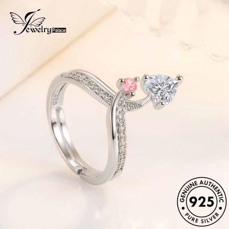 Jewelrypalace Moissanite Perak Asli Wanita Temperamen Berlian Rings925 R901