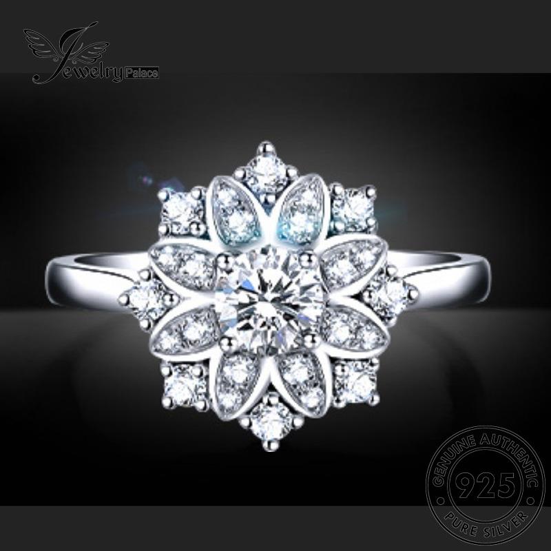 Jewelrypalace Cincin Perak925 Wanita Moissanite Mewah Snowflake Berlian Asli R1085