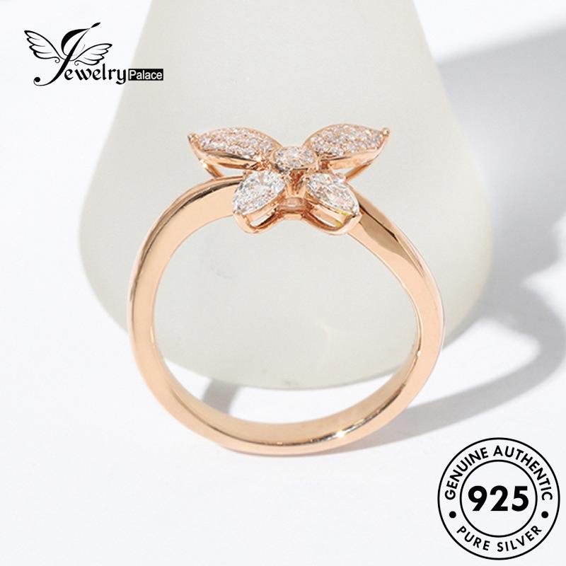 Jewelrypalace Cincin Perak925 Berlian Moissanite Emas Kreatif Asli Butterfly Wanita R1094