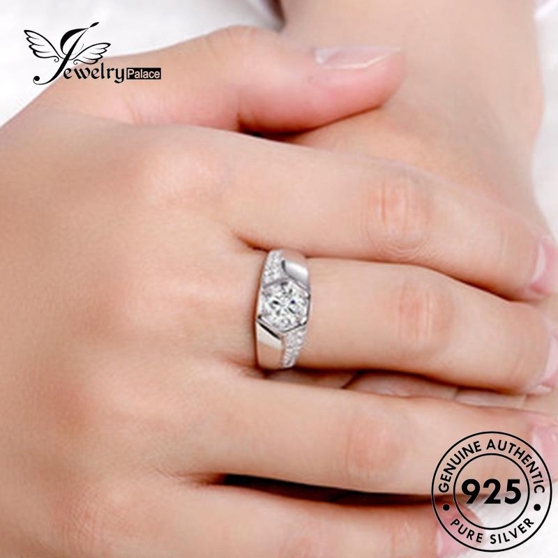 Jewelrypalace Moissanite Fashion Pria Cincin Berlian925 Perak Asli R1109