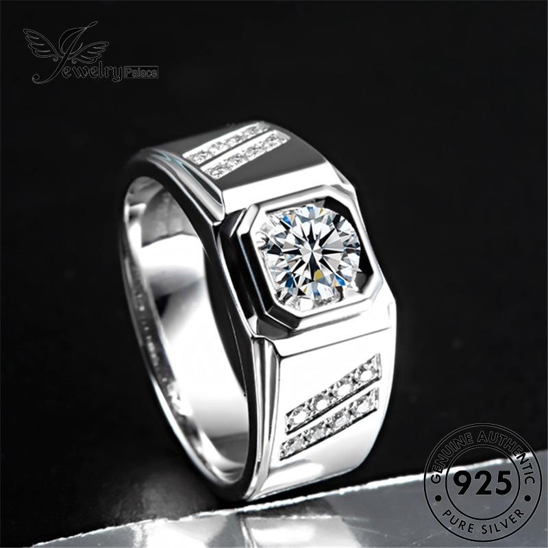 Perhiasantempat Cincin Moissanite Pria Mendominasi Asli Berlian Perak925 R1149