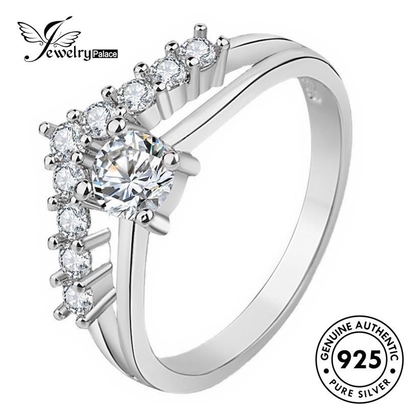 Jewelrypalace Cincin Perak Berlian Kepribadian Moissanite Wanita V Asli925 R1433