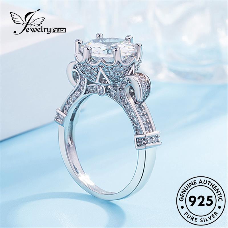 Jewelrypalace Berlian Wanita Moissanite Asli Cincin Mewah Bunga925 Perak R1467