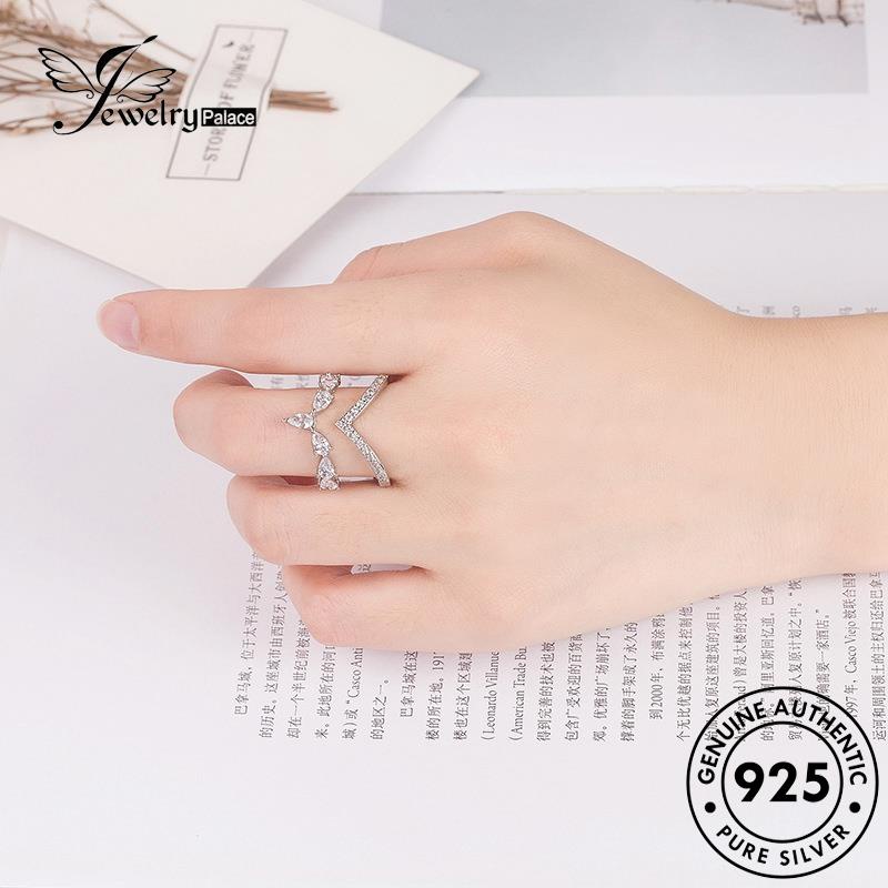 Jewelrypalace 925bentuk Cincin Berlian Moissanite Kepribadian Perak Emas Asli V Wanita R1525