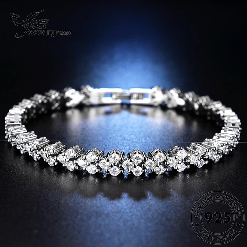 Jewelrypalace Full Berlian Moissanite Gelang Perak925 Fashion Wanita Berlian Asli B14