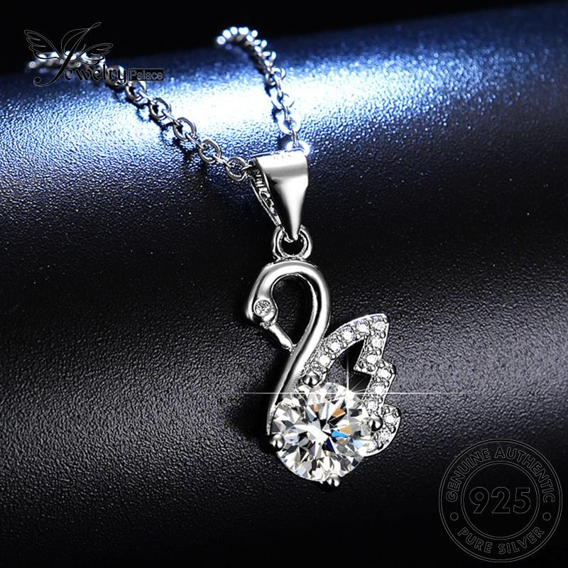 Jewelrypalace Kalung925 Berlian Moissanite Asli Wanita Swan Fashion Perak N64