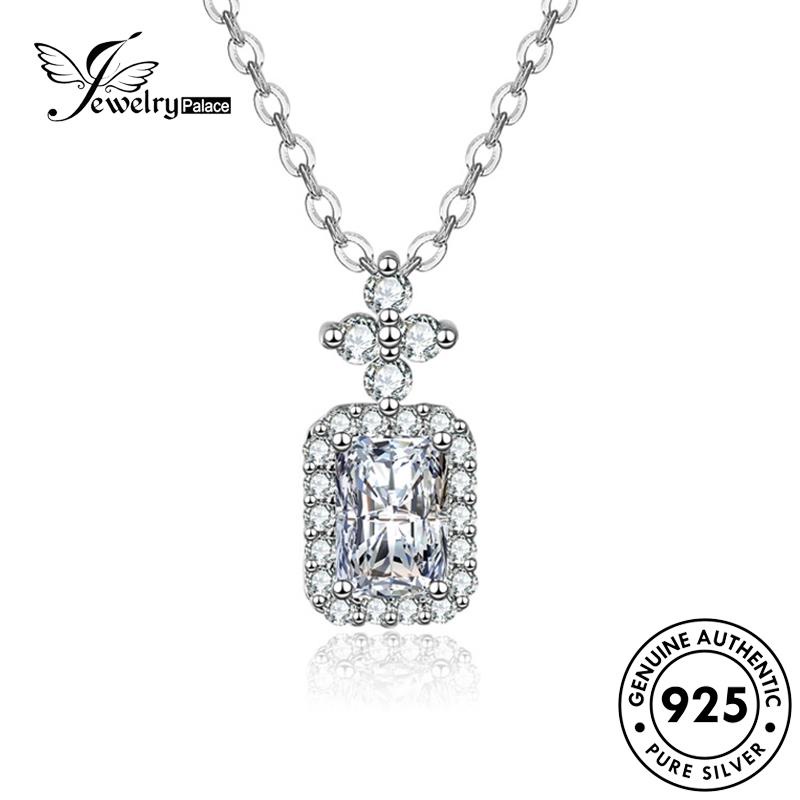 Jewelrypalace Berlian Asli Fashion Perak Moissanite Persegi925 Wanita Kalung Berlian N81