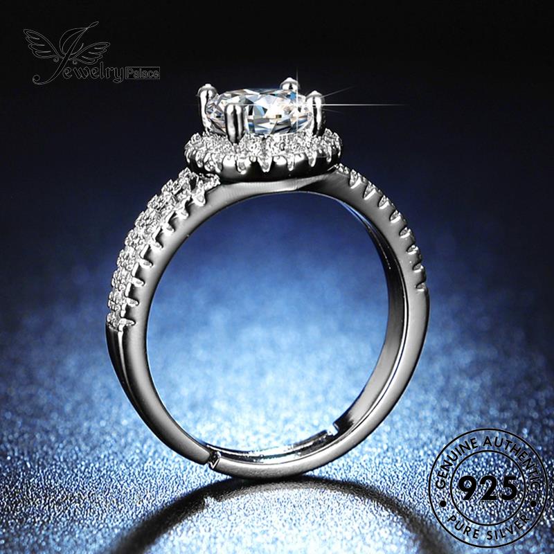 Jewelrypalace Moissanite Wanita Klasik Perak925 Asli Cincin Berlian Bulat R107