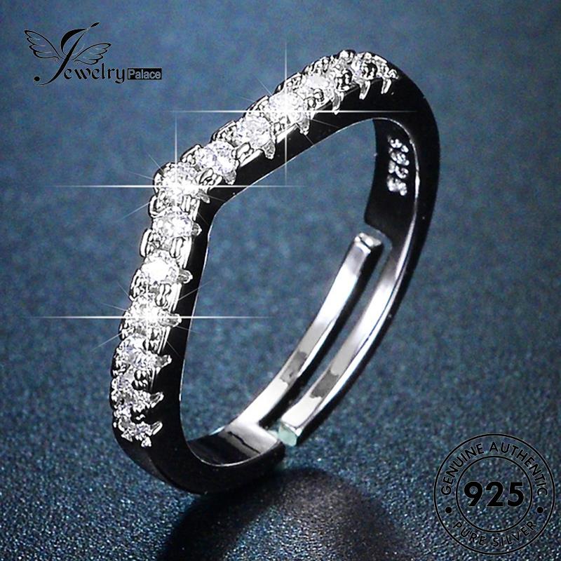 Jewelrypalace Asli V Wanita Berlian Perak925Bentuk Temperamen Moissanite Rings R48