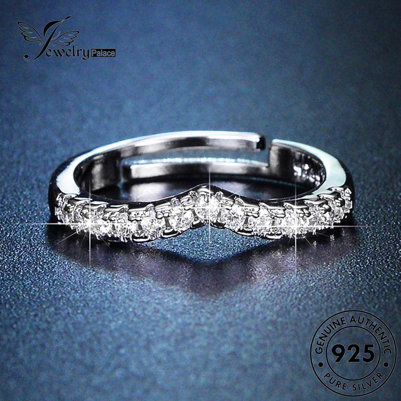 Jewelrypalace Asli V Wanita Berlian Perak925Bentuk Temperamen Moissanite Rings R48