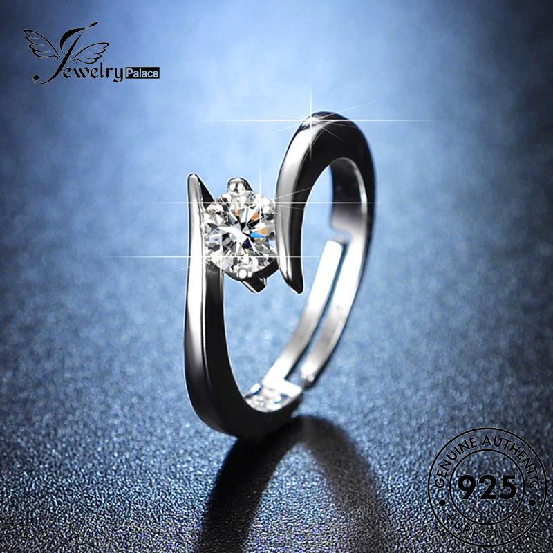 Perhiasantempat Cincin Berlian Perak925 Wanita Asli Moissanite Klasik R109