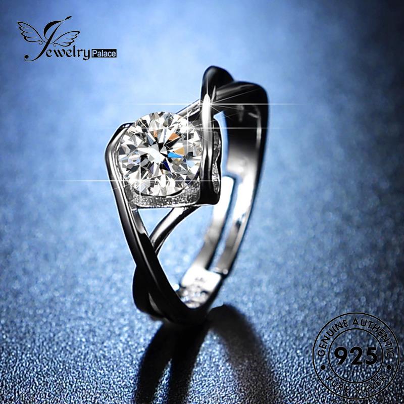 Jewelrypalace Cincin Asli Kiss Moissanite Klasik Berlian Perak Wanita925 Malaikat R111