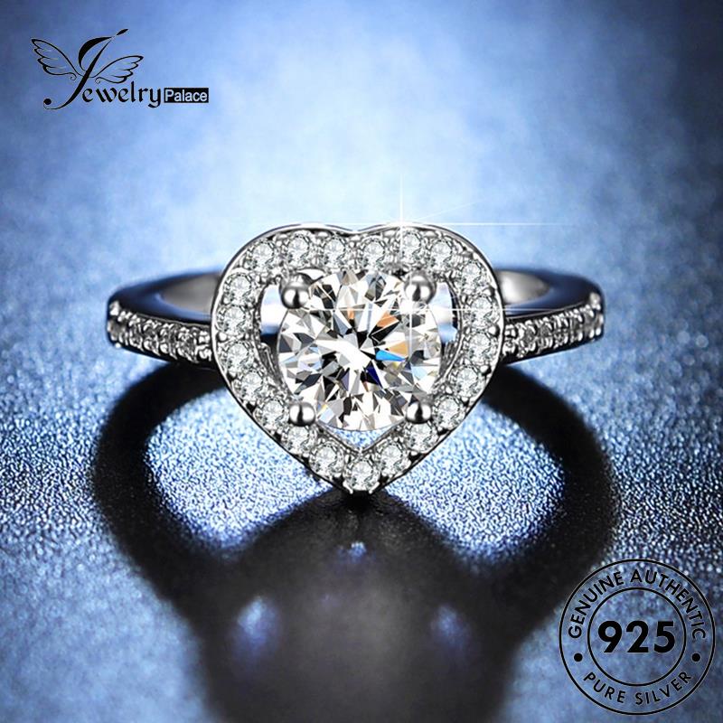 Jewelrypalace Indah Perak Asli Wanita Rings925 Berlian Moissanite Cinta R118