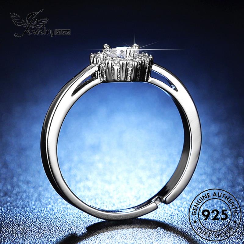 Jewelrypalace Moissanite Cincin Wanita925 Kepribadian Cinta Berlian Perak Asli R141