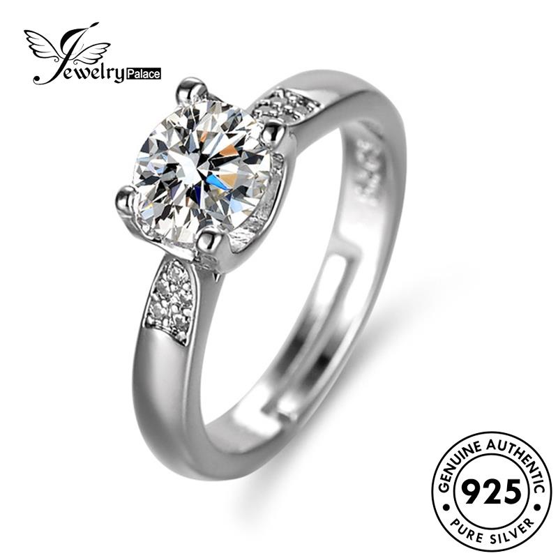 Jewelrypalace Asli Banteng Cincin925 Wanita Moissanite Berlian Perak Kepribadian Kepala R172