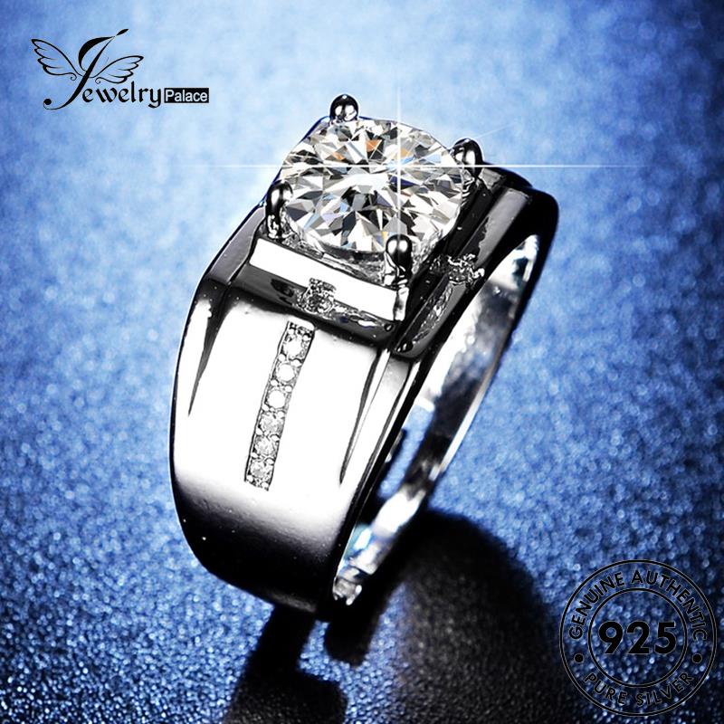 Tempat Perhiasan Pria Moissanite Cincin Perak925 Mendominasi Berlian Asli R165