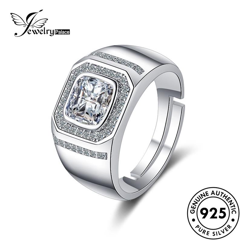 Perhiasantempat Pria Mendominasi Moissanite925Cincin Berlian Perak Asli R387