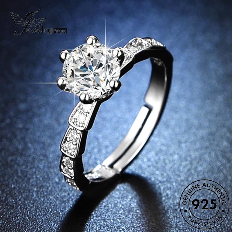 Jewelrypalace Original Cincin Wanita Ular925 Perak Moissanite Berlian Simple R415