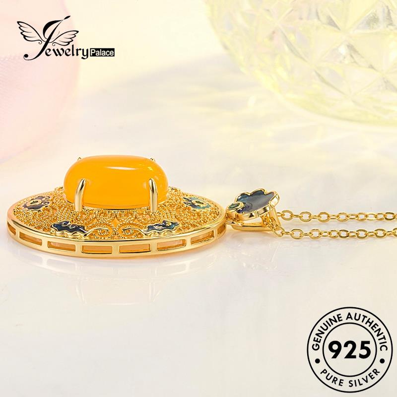 Jewelrypalace Giok925 Wanita Kalung Bulat Kuning Perak Asli N1095