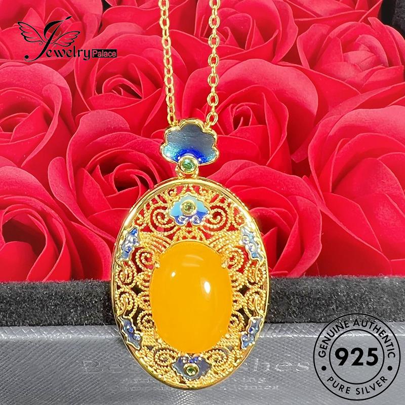 Jewelrypalace Giok925 Wanita Kalung Bulat Kuning Perak Asli N1095