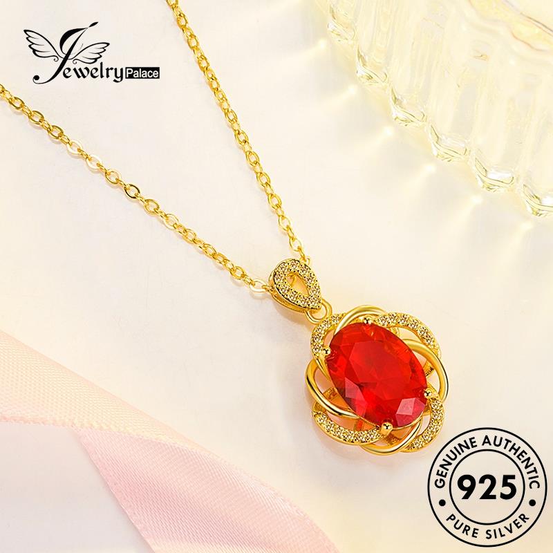 Jewelrypalace Ruby Hollow Wanita Fashion925 Perak Kalung Asli N1111