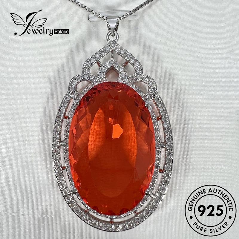 Jewelrypalace Silver Asli Oval Wanita Set Kalung Ruby925 S71