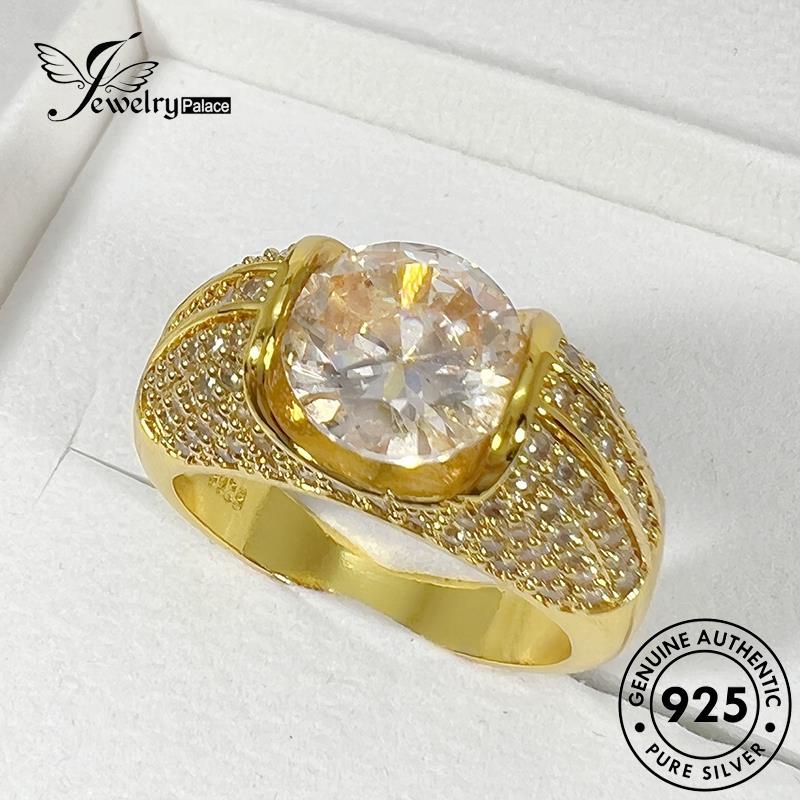 Jewelrypalace Moissanite925 Berlian Mewah Wanita Cincin Asli Silver Gold R1702