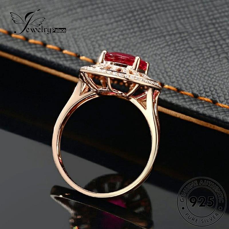 Jewelrypalace Cincin Bulat Asli Ruby925 Perak Gold Wanita R1796