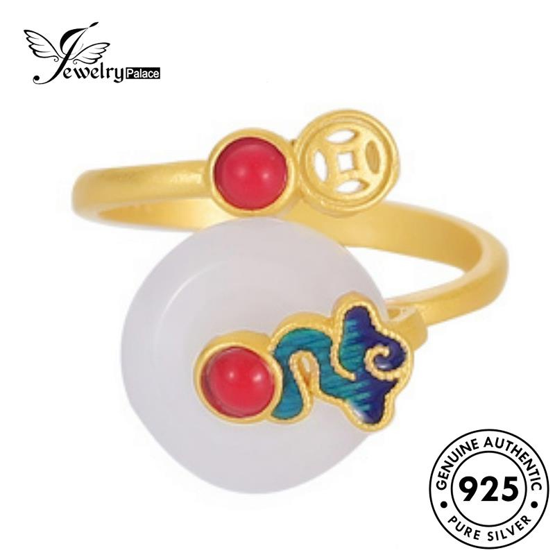 Jewelrypalace Giok925Pengadilan Emas Asli Cincin Wanita Style Perak R1802