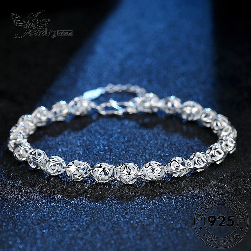 Jewelrypalace Gelang925 Fashion Wanita Silver Bola Asli Hollow B27