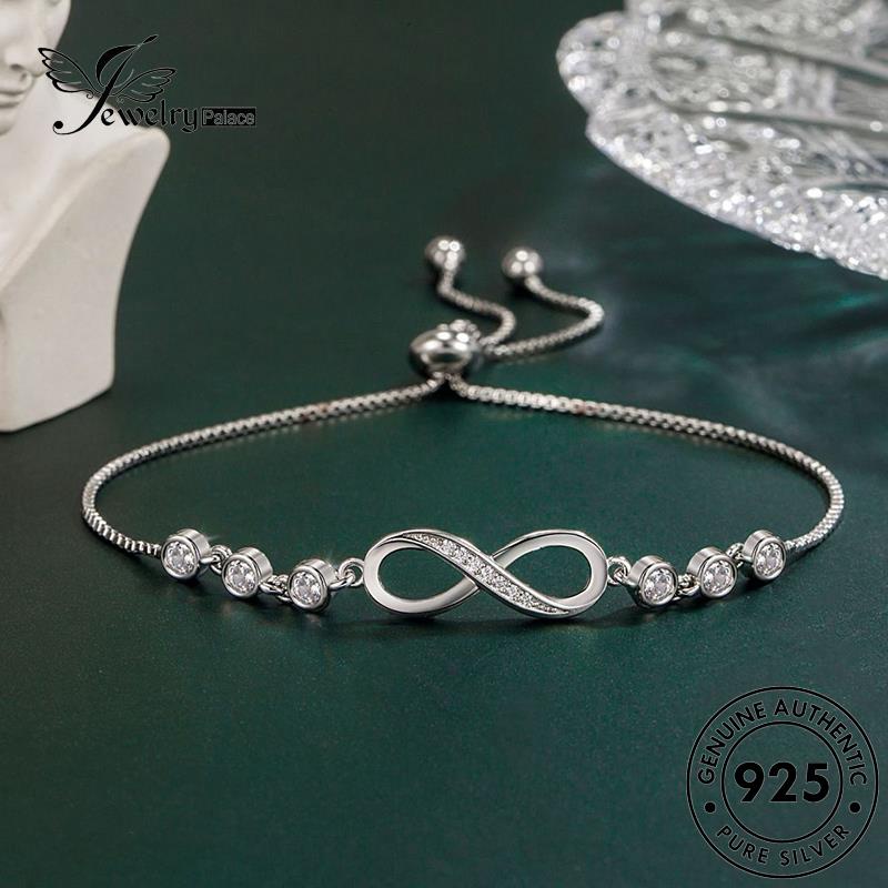 Tempat Perhiasan Wanita Moissanite925 Infinity Asli Simbol Berlian Perak Kreatif Gelang B229