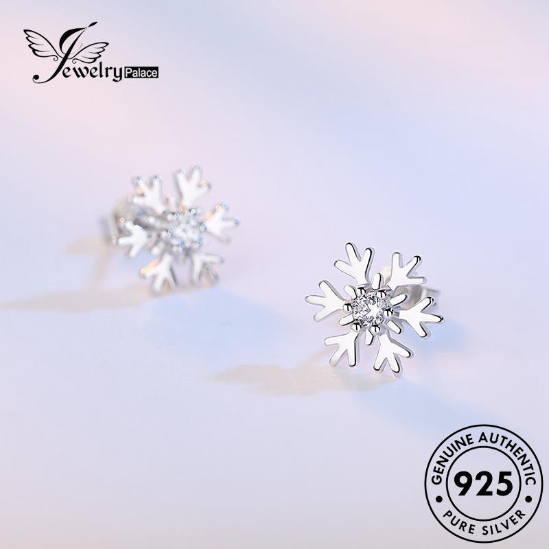 Jewelrypalace Perak Moissanite Wanita Anting Snowflake Berlian Asli Stud925 Fashion E3