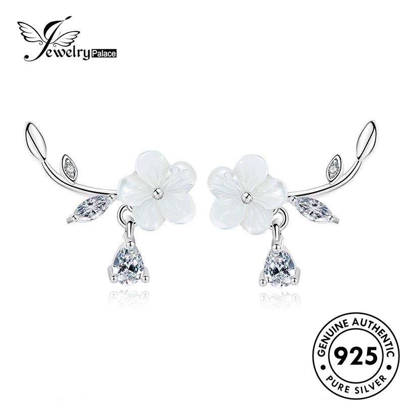 Jewelrypalace Anting Lucu Bunga Perak Tusuk Berlian Wanita Moissanite925 Asli E24