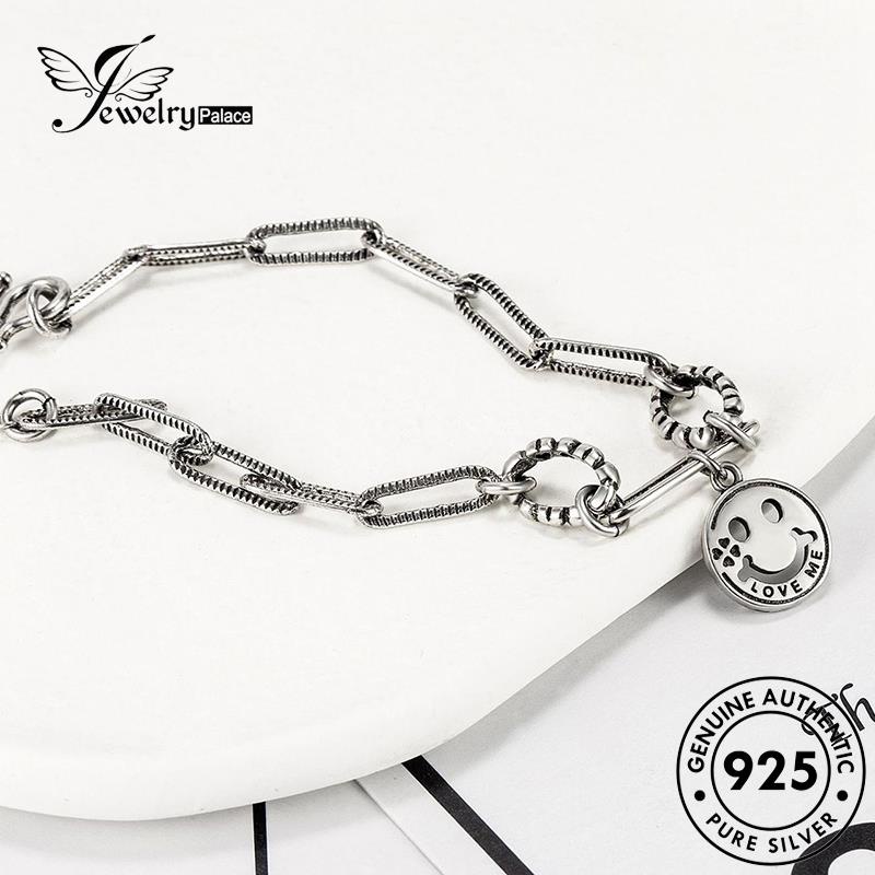 Jewelrypalace Gelang Simple Face Silver Wanita Asli Smiley925 B217