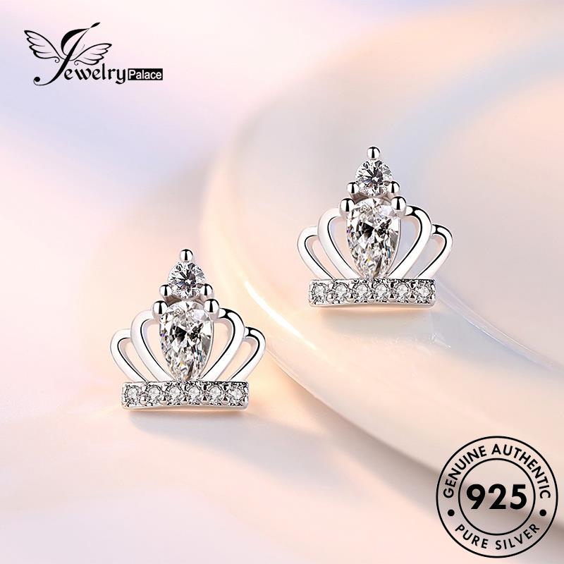 Jewelrypalace Berlian Moissanite Temperamen Anting Asli Mahkota Wanita Stud925 Perak E79