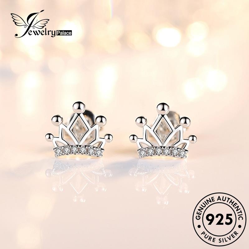 Jewelrypalace 925 Perak Moissanite Berlian Asli Mahkota Wanita Anting Stud Pribadi E105