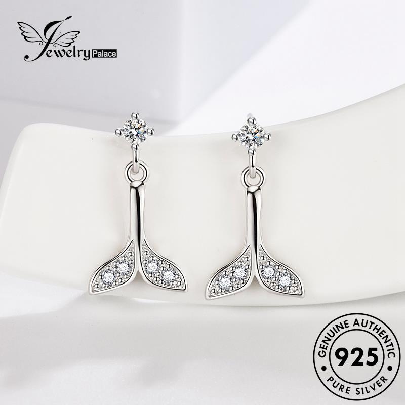 Jewelrypalace Fishtail Moissanite Stud Asli Wanita925 Anting Perak Berlian Fashion E284