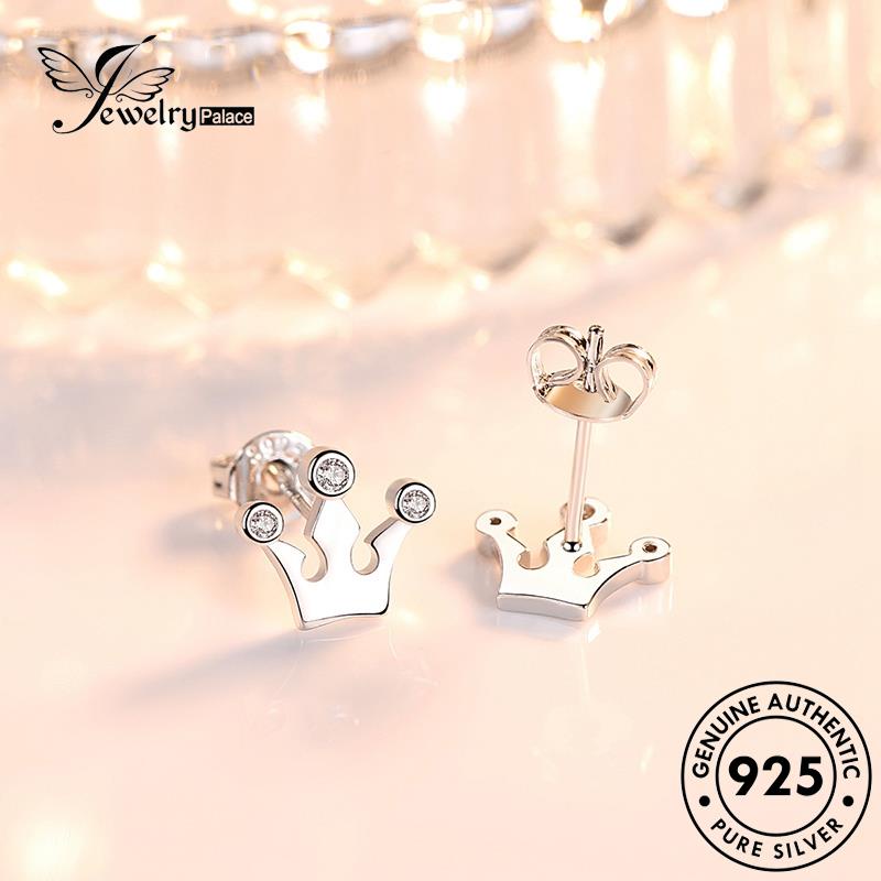 Jewelrypalace Mahkota Wanita Anting Berlian Perak925Asli Moissanite Stud Temperamen E216