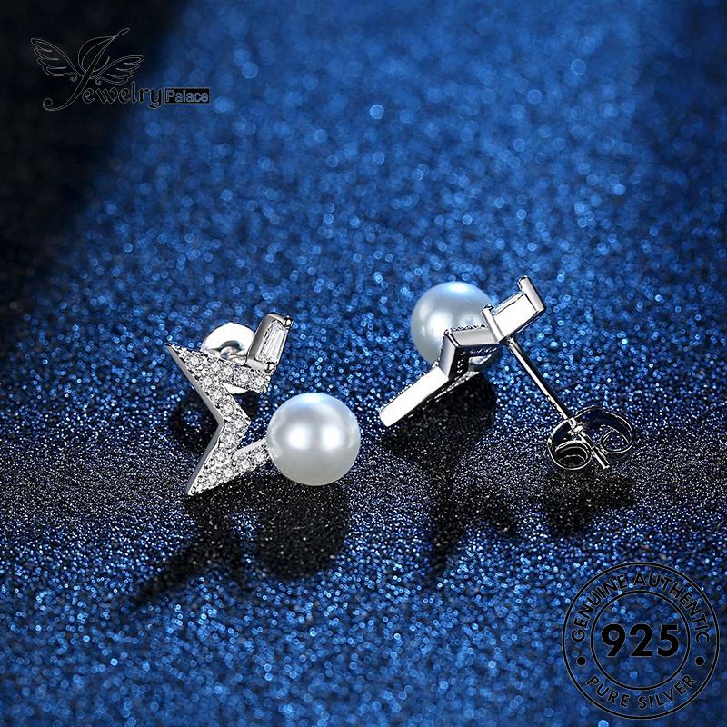 Jewelrypalace Anting Kepribadian925 Bintang Wanita Perak Mutiara Asli Stud E255