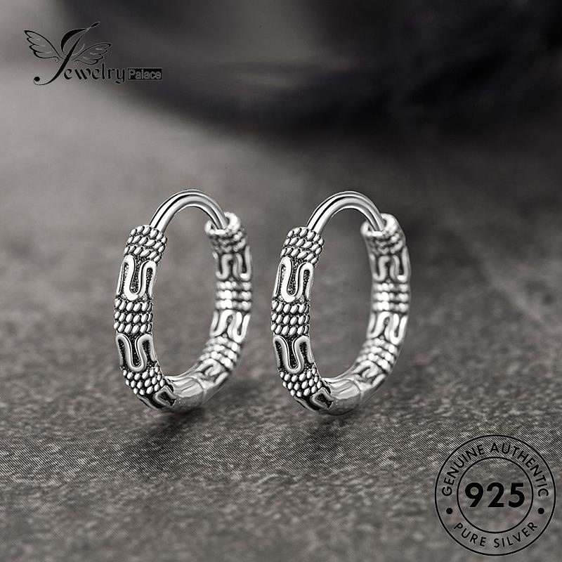 Jewelrypalace Perak Wanita Retro Asli925 Anting Bulat Hoop E350