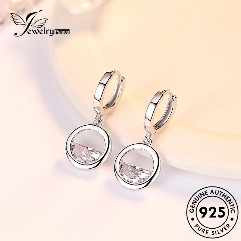 Jewelrypalace Manis Setengah Lingkaran Anting Perak Wanita925 Berlian Moissanite Asli Hoop E384